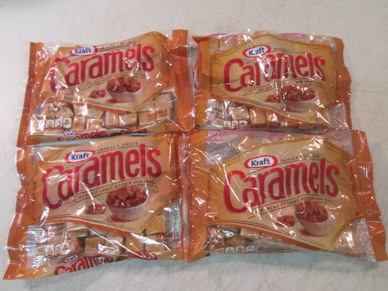 lot 132 image: 4 Bags of Kraft Caramels Best by Ma...