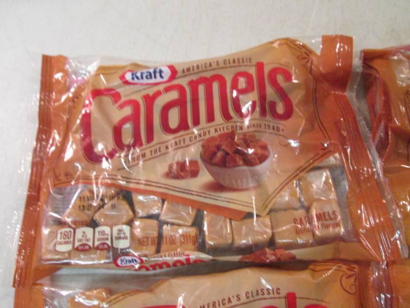 lot 133 image: 4 Bags of Kraft Caramels Best by Ma...