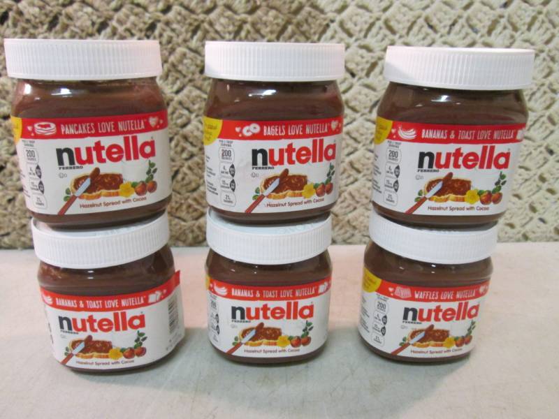 lot 135 image: 6 Jars of Nutella Spread Best by No...