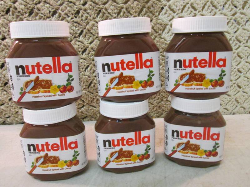 lot 136 image: 6 Jars of Nutella Spread Best by Fe...