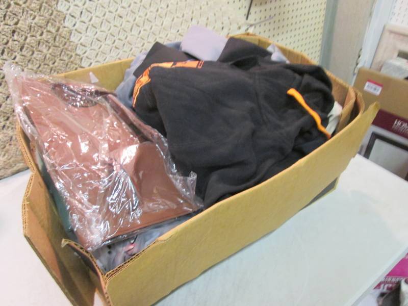 lot 170 image: Box Full of Clothes Etc Assorted Si...