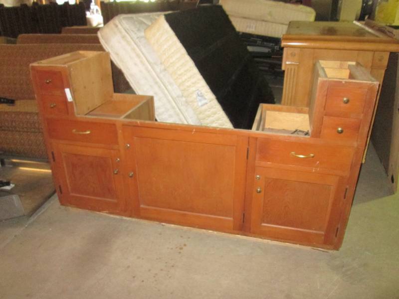 lot 202 image: Wood Floor Cabinet with Drawers and...