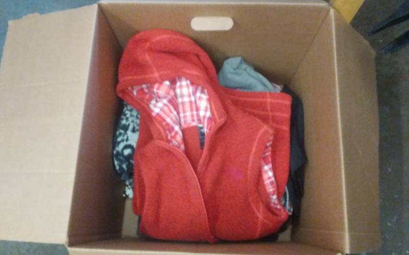 lot 41 image: Lot Of Size L (Young Miss) North Face Vest, Jeans 10-12-13, Jackets, Tops