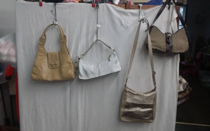 lot 16 image: 4-BeigeTan Hand Bags (White Bisou Bisou)