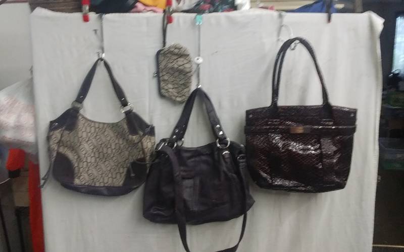 lot 20 image: 4-Purple Hand Bags (Calvin Klein, NY & Co., Mossimo)