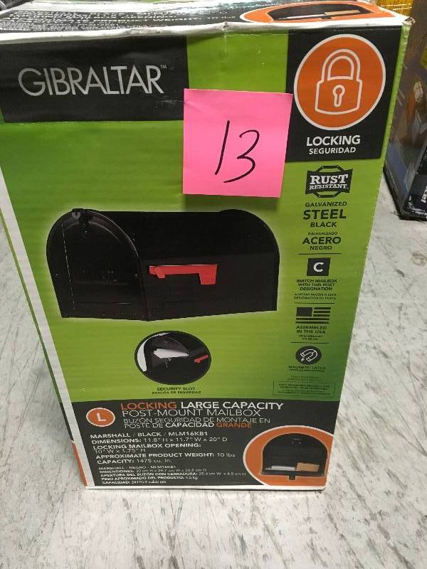 Gibraltar  Heavy Duty Steel Mailbox in good condition