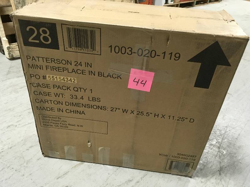 Patterson 24 in Mini Fireplace in Black not used