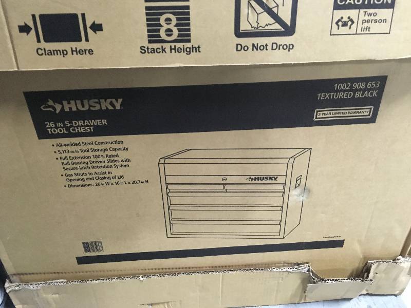 Husky 26 in 5 Drawer Tool Chest not used