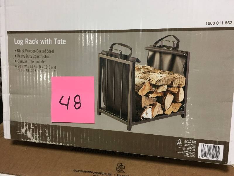 Log Rack with Tote not used