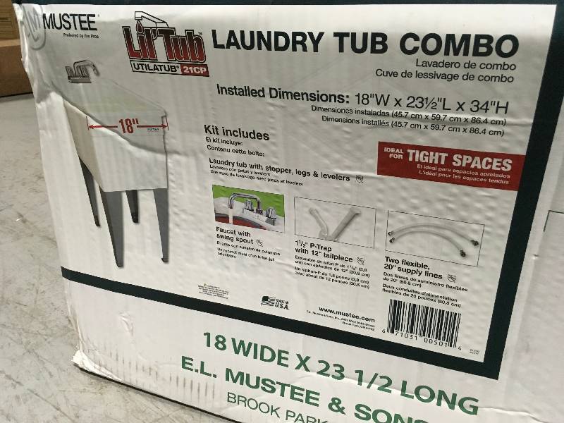 Mustee Laundry Tub not used