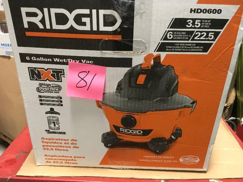 Ridgid HD0600 6 Gal Wet Dry Vac in good condition
