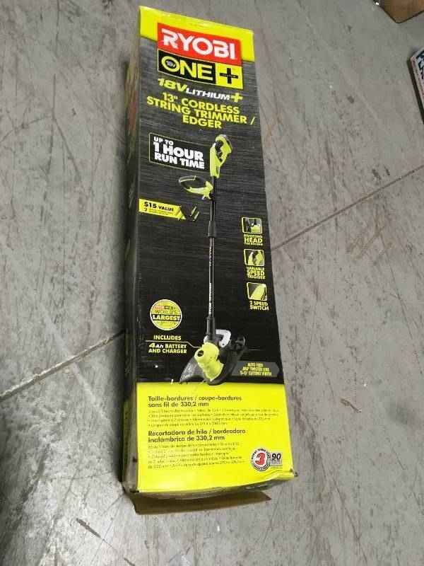 Ryobi 13 in. ONE 18-Volt Lithium-Ion Cordless String Trimmer Edger in good condition