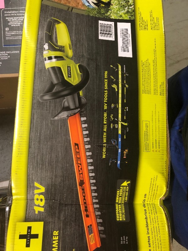 Hedge Trimmer Ryobi ONE18V Lithium Cordless 22 inch Dual Action Blade TOOL ONLY in good conditions