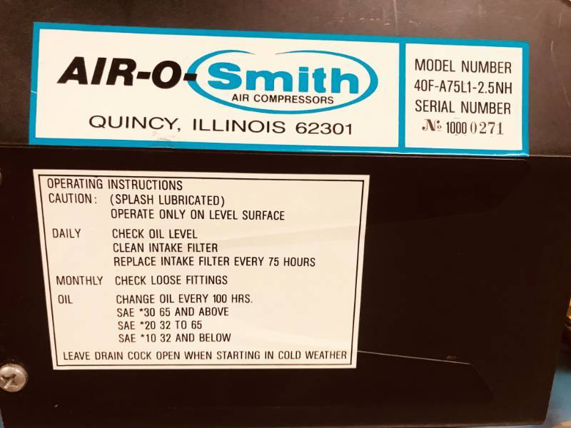 lot 45 image: Air-O-Smith Air Compressor