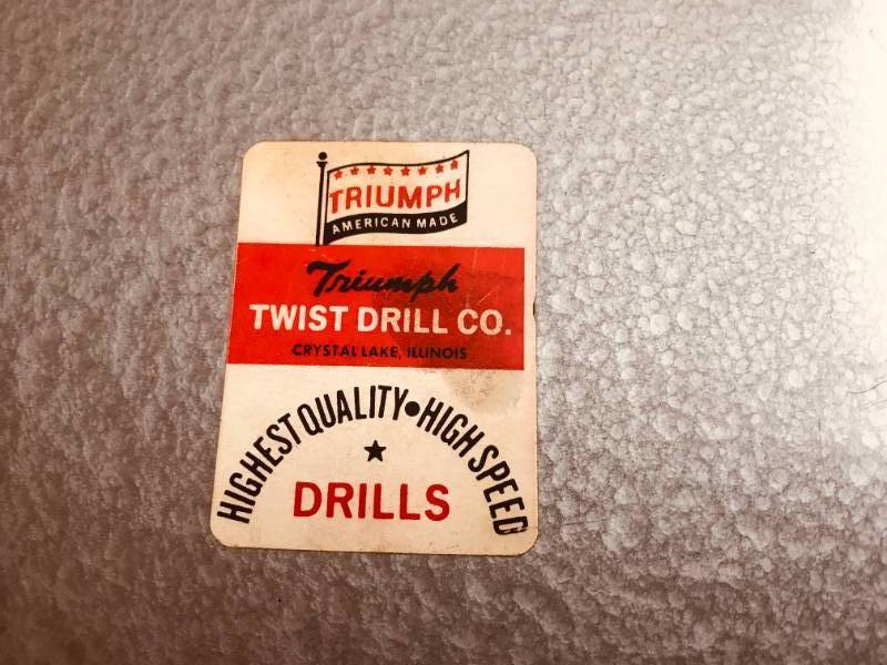 lot 56 image: Vintage Triumph Drill Bit Set  Miter Box Hack Saw