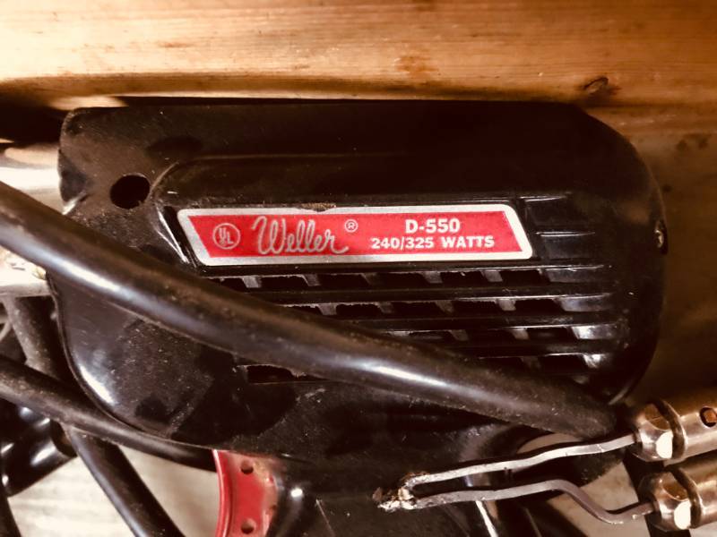 lot 61 image: (2) Vintage Weller Solder Guns  Wood Clamps