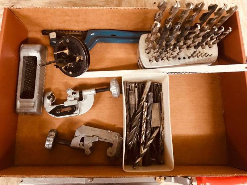 lot 64 image: Pipe Cutters  Drill Bits  Hack Saws Etc.