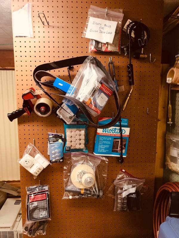 lot 92 image: Wood Square  Pry Bar  Air Hose  Various Shop Tools