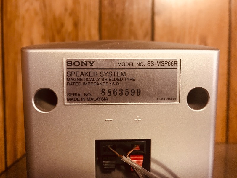 lot 121 image: (4) Sony Speakers SS-MSP66R