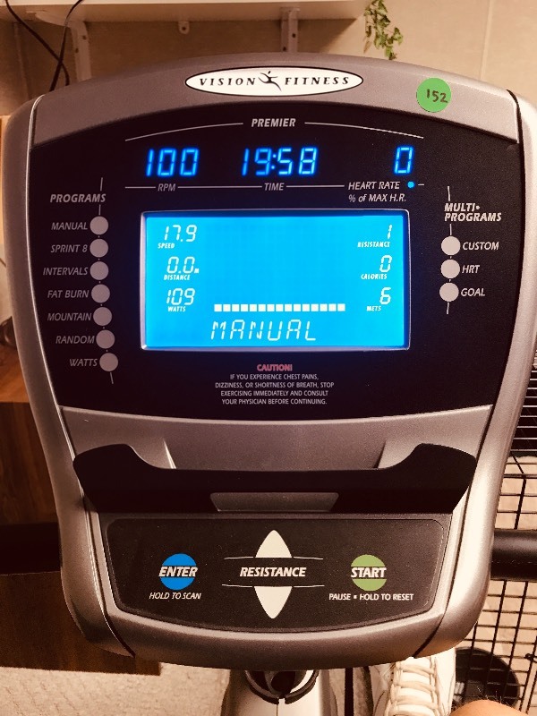 lot 152 image: Vision Fitness Recumbent Bike R1500
