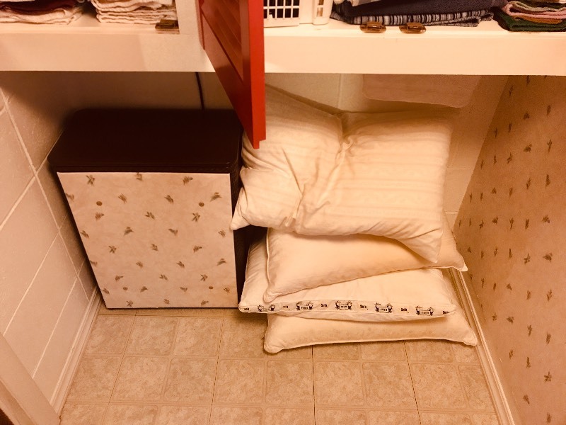 lot 170 image: Bathroom Towels  Hamper  Pillows Etc