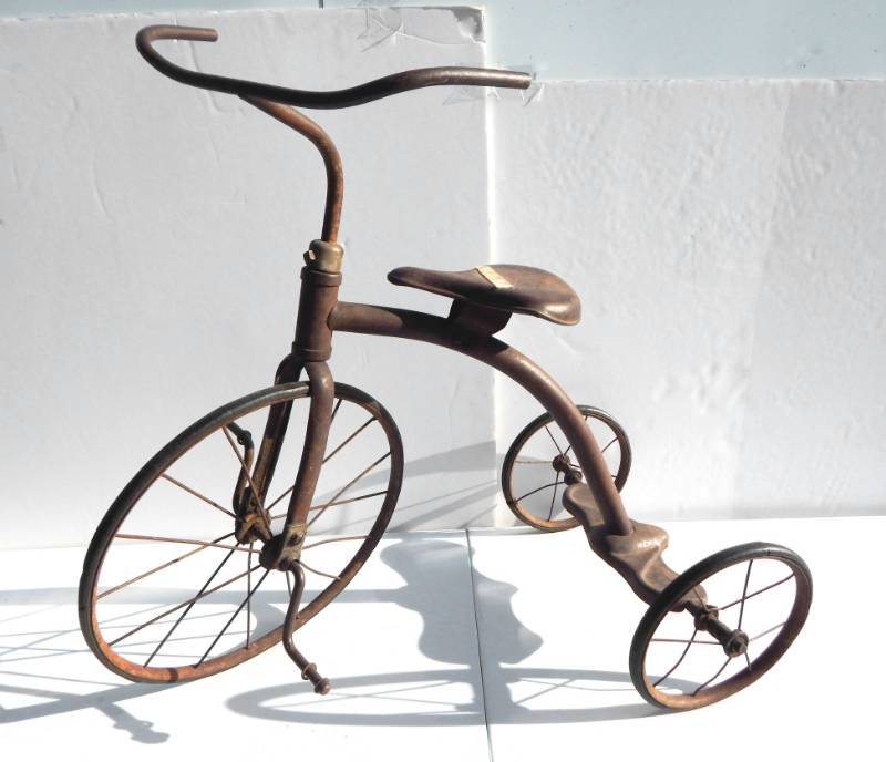 lot 1 image: Antique Tricycle with Hard Rubber Tires
