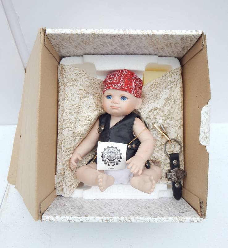 lot 35 image: Vintage 1998 Franklin Heirloom Dolls Harley Baby Bobby Porcelain Doll