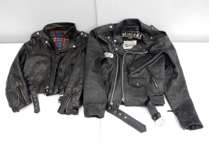 lot 36 image: Lot of Vintage Mens Leather Motorcycle Biker Jackets
