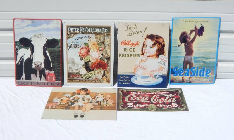 lot 145 image: Lot of Metal Advertising Signs