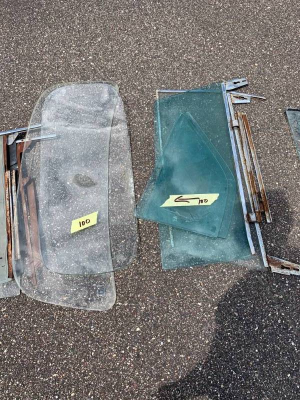 lot 100 image: Used Glass - 1950 Mercury, 1955 chevy, VW Bug