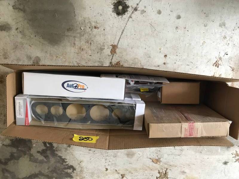 lot 250 image: Large Box of NEW 1966 Mustang Parts
