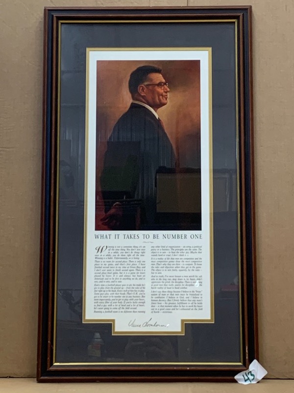 lot 43 image: What It Takes To Be Number One Vince Lombardi Speech & Photo