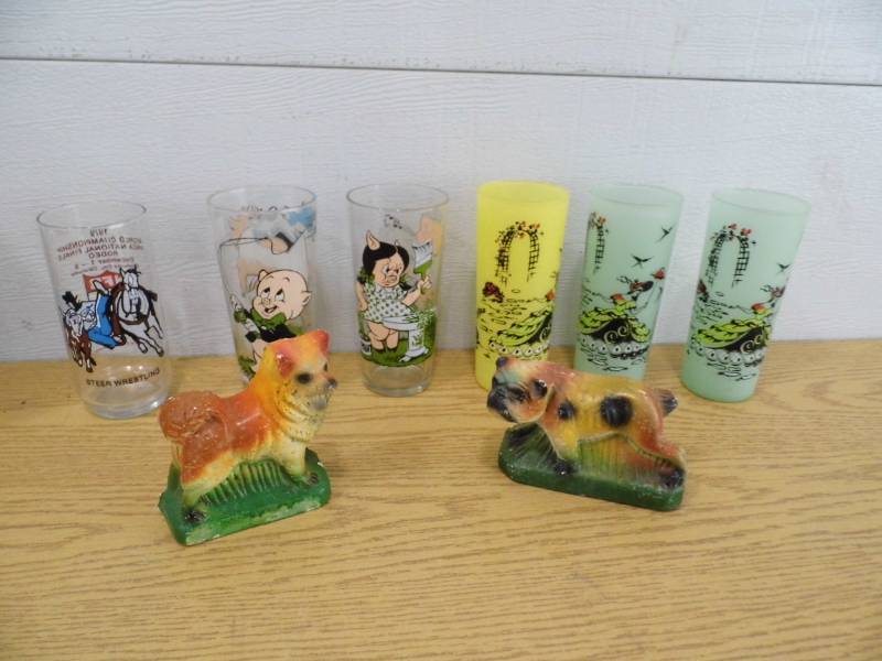 Vintage Glasses - Chalkware Figures