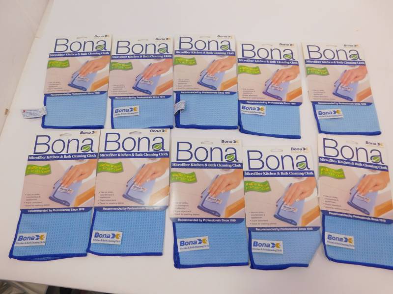 Lot of 10 New Bona Waffle Weave Microfiber Kitchen and Bath Cleaning Cloth