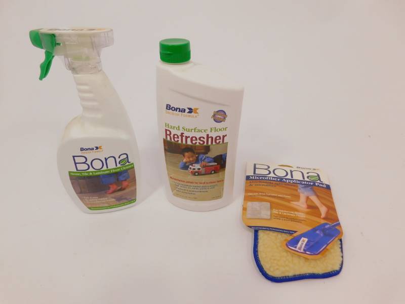 New Bona Hard Surface Floor Cleaner, Refresher and Microfiber Applicator Pad