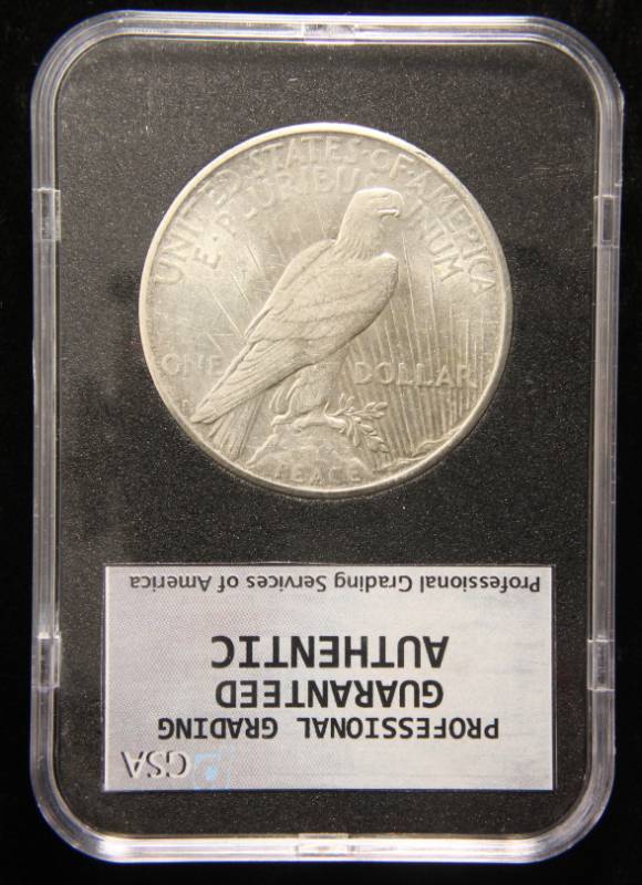 1924-S PEACE SILVER DOLLAR IN MS63 HOLDER
