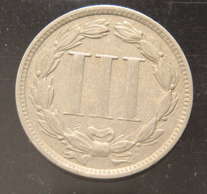 1881 US THREE CENT NICKEL XF