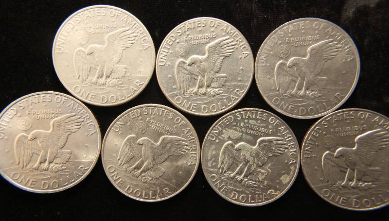 GROUP OF 7 CLAD EISENHOWER DOLLARS