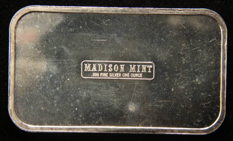 1 TROY OZ. .999 FINE SILVER BAR OLD IRON SIDES MADISON MINT