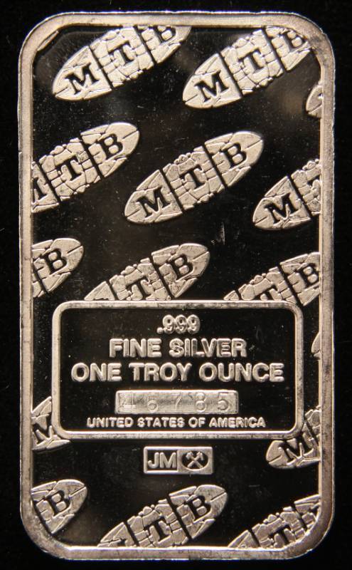 1 TROY OZ. .999 FINE SILVER BAR JM JOHNSON MATTHEY
