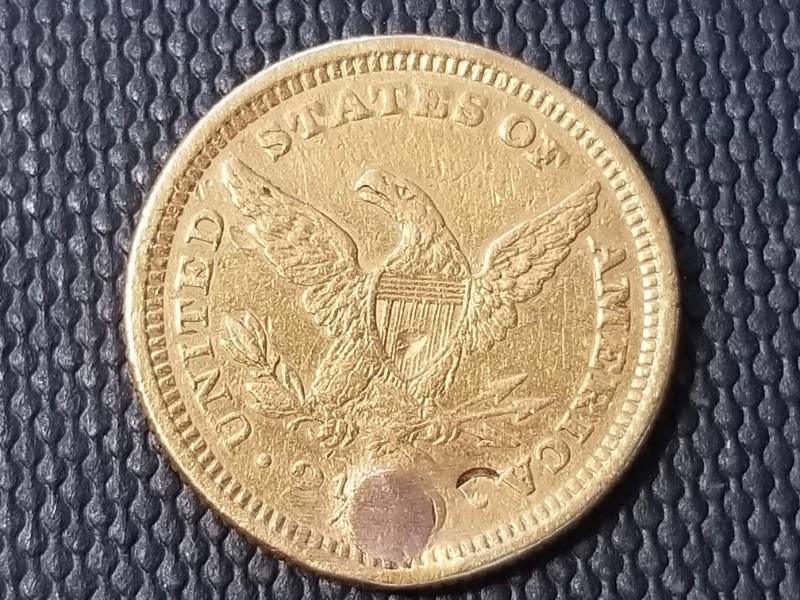 1878 US $2.50 GOLD LIBERTY (HOLED & PLUGGED) EX JEWELRY