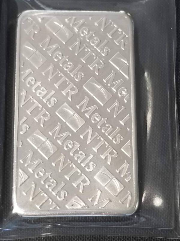 10 TROY OZ. .999 FINE SILVER BAR NTR METALS SEALED