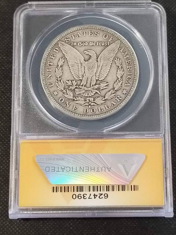 1893-S MORGAN SILVER DOLLAR KEY DATE COIN VG8 DETAILS ANACS