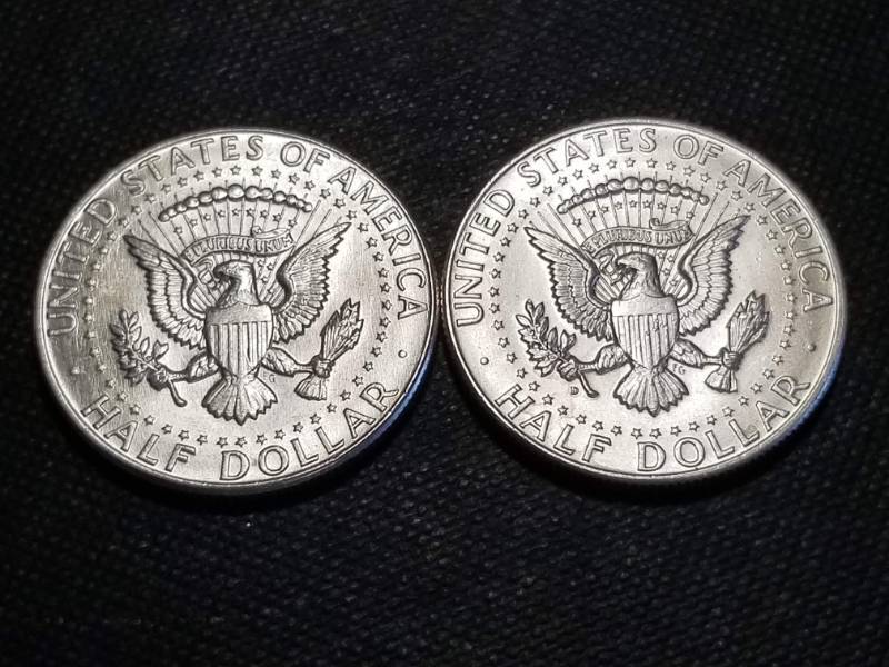 2 BU-UNC 1964 KENNEDY SILVER HALF DOLLARS