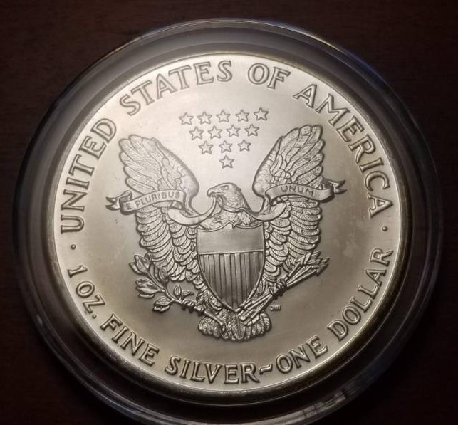 1991 AMERICAN SILVER EAGLE 1 TROY OZ. .999 FINE SILVER IN AIRTITE