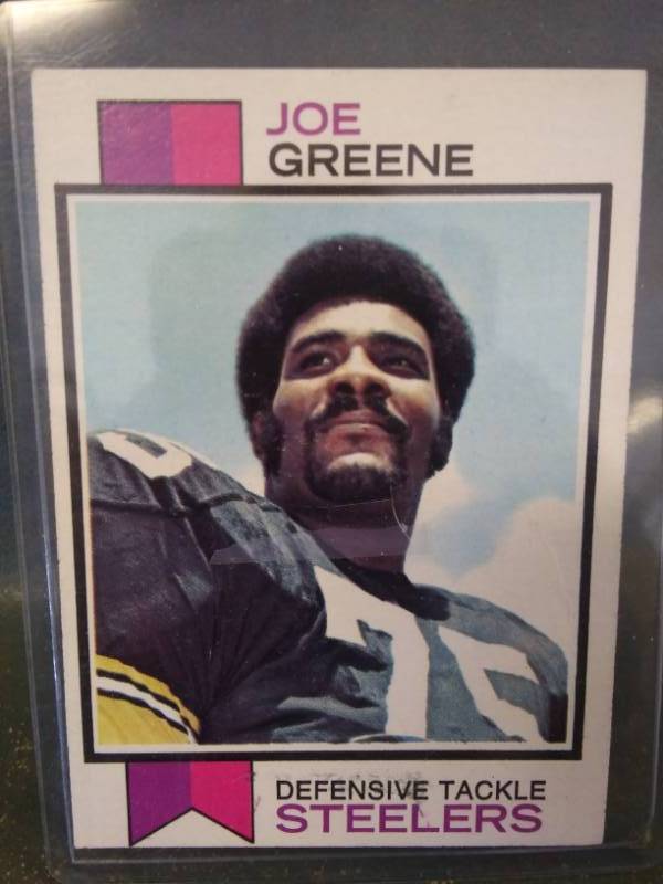 lot 54 image: Vintage Mean Joe Green Top Football Card & 2015 Topps Superbowl Card