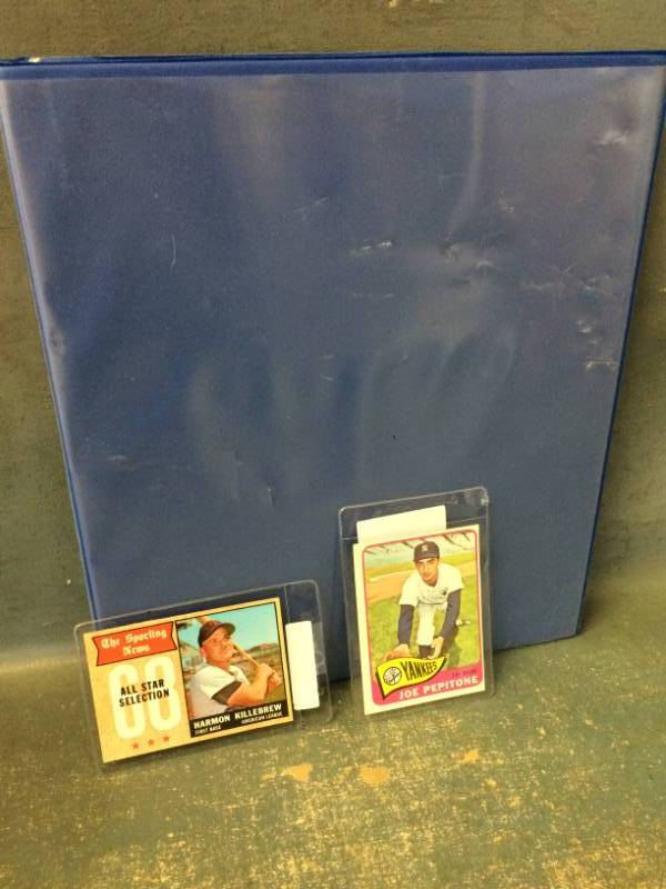 lot 49 image: Binder of Baseball Cards with 1969 Killebrew Allstar and 1965 Joe Pepitone