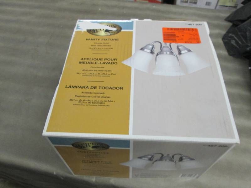 Hampton Bay 3-Light Chrome Bath Lig...