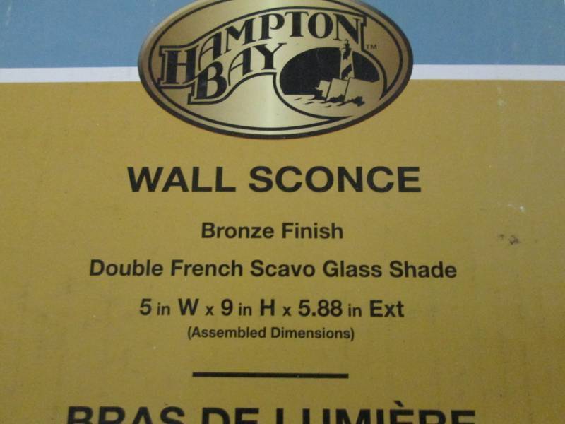Hampton Bay 1-Light Bronze Sconce w...