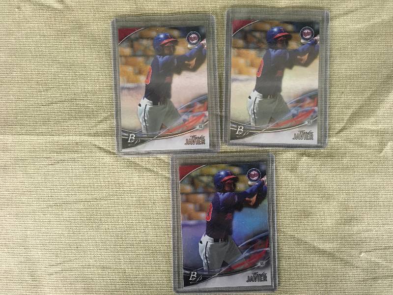 lot 367 image: 3 Minnesota Twins Prospect Wander Javier Rookie Cards